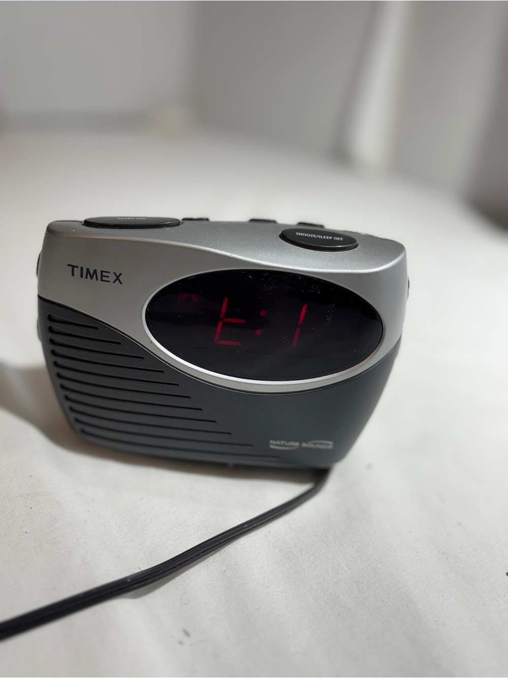 Timex Silver and Black nature Sounds Digital Alarm Clock Radio